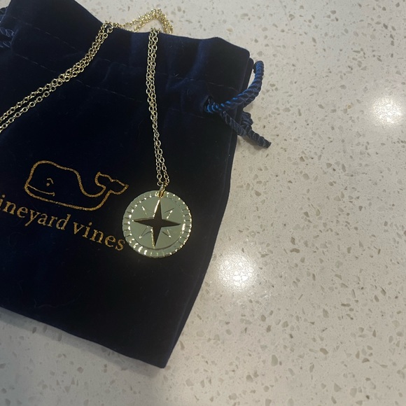 Vineyard Vines Compass Charm Gold Necklace - Picture 4 of 5